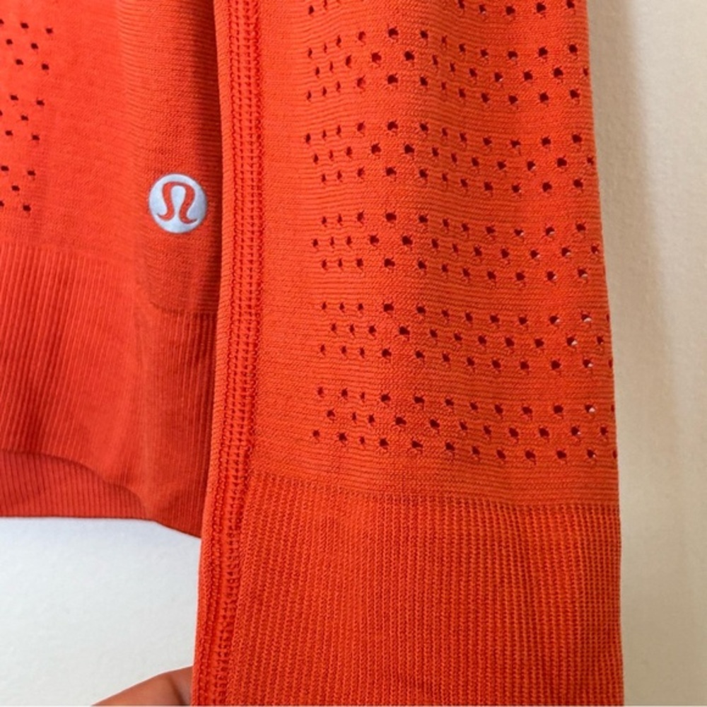 Lululemon Breeze By Long Sleeve Orange- Size 6 Medium - Picture 8 of 10